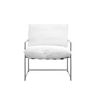 Brovian White Fabric Lounge Chair - 25LD