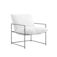 Brovian White Fabric Lounge Chair - 25LD