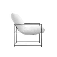 Brovian White Fabric Lounge Chair - 25LD