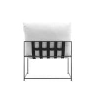Brovian White Fabric Lounge Chair - 25LD