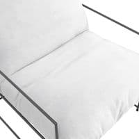 Brovian White Fabric Lounge Chair - 25LD