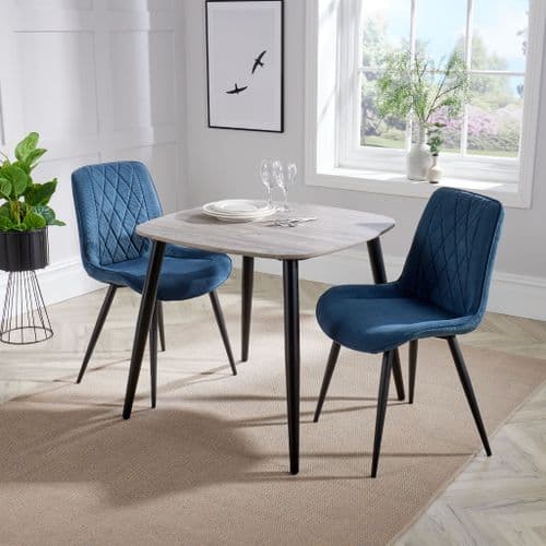Bruno Diamond Stitch Multiple Colours Fabric Pair of Dining Chairs ASCH15 CP