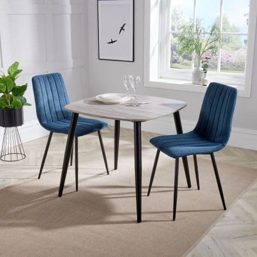 Bruno Straight Stitch Multicoloured Fabric Pair of Dining Chairs ASCH16 CP