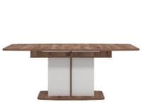 Burgundy White High Gloss And Warm Oak Effect Extending Dining Table 11012067 RZ