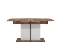 Burgundy White High Gloss And Warm Oak Effect Extending Dining Table 11012067 RZ