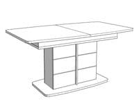 Burgundy White High Gloss And Warm Oak Effect Extending Dining Table 11012067 RZ