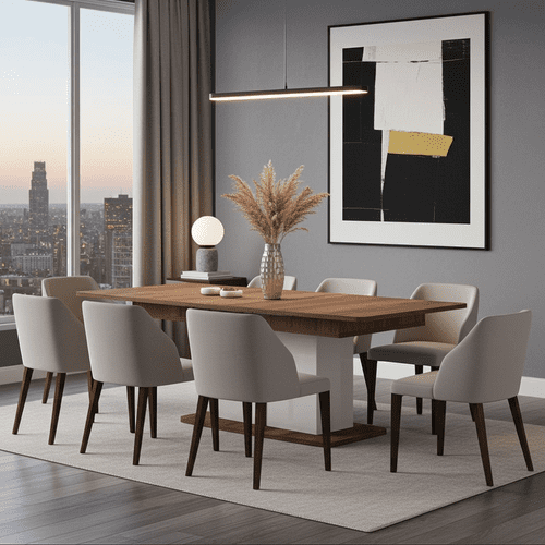 Burgundy White High Gloss And Warm Oak Effect Extending Dining Table 11012067 RZ