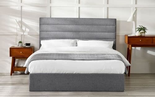 Calafiori Grey Linen Liftup Storage King Size Bed 150cm - 24JB