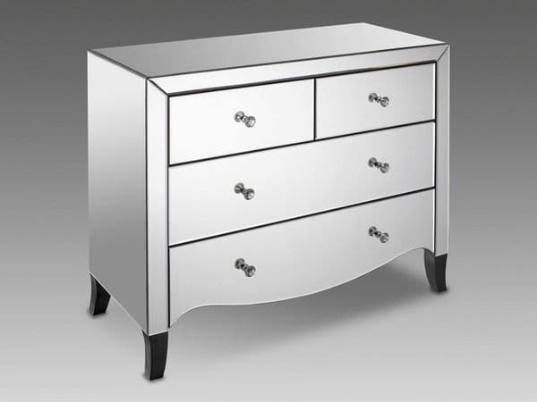 Calais Mirrored Glass Finish 2+2 Chest 17LD111