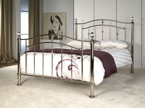 Callisto Chrome Crystal 5ft King Size Metal Bed - LLB