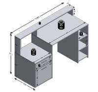 Home Office | White and Oak Computer Desk With Hutch - Online Outlet