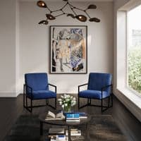 Camaria Blue Velvet Lounge Chair - 25LD
