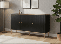 Camelia Black And Gold Large 3 Door Elegant Sideboard