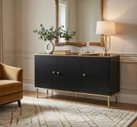 Camelia Black And Gold Large 3 Door Elegant Sideboard