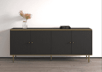 Camelia Black And Gold Large Wide 4 Door Elegant Sideboard