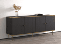 Camelia Black And Gold Large Wide 4 Door Elegant Sideboard