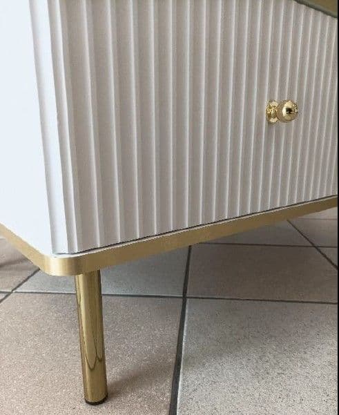 Camelia White And Gold  Elegant Large TV Cabinet With 2 Doors