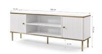 Camelia White And Gold  Elegant Large TV Cabinet With 2 Doors