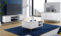 Camelia White And Gold Large 3 Door Elegant Sideboard