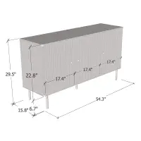 Camelia White And Gold Large 3 Door Elegant Sideboard