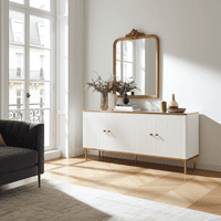 White And Gold Large Sideboard - Online Outlet