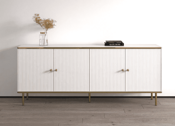 White And Gold Large Sideboard - Online Outlet