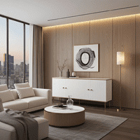 White And Gold Large Sideboard - Online Outlet