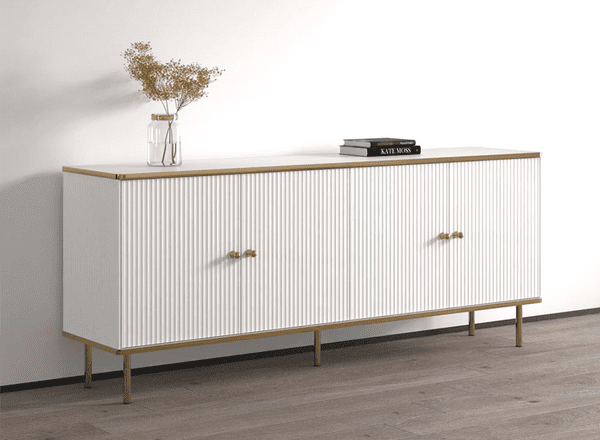 White And Gold Large Sideboard - Online Outlet