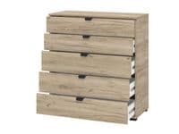 Canberra Althena Oak Effect Wide 5 Drawer Chest - 11008295