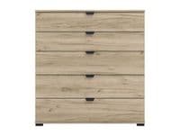 Canberra Althena Oak Effect Wide 5 Drawer Chest - 11008295