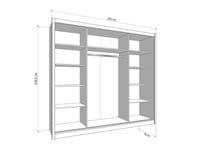 Canberra Extra Large Oak 3 Sliding Door Wardrobe Slider 236cm Wide 11008280