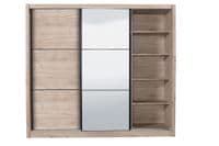 Canberra Extra Large Oak 3 Sliding Door Wardrobe Slider 236cm Wide 11008280