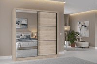 Canberra Oak 2 Door Sliding Door Wardrobe Slider 215cm Wide 11008278