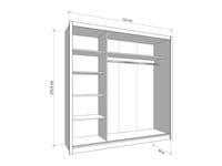 Canberra Oak 2 Door Sliding Door Wardrobe Slider 215cm Wide 11008278