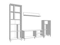 Cantal Artisan Oak Effect And White Entertaiment Media Center Wall TV Cabinet - 11011905 S/O