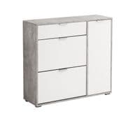 Cante Grey and White Large Shoe Cabinet With Drawer