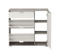 Cante Grey and White Large Shoe Cabinet With Drawer