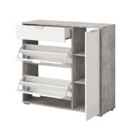 Cante Grey and White Large Shoe Cabinet With Drawer