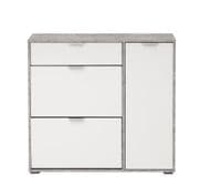 Cante Grey and White Large Shoe Cabinet With Drawer