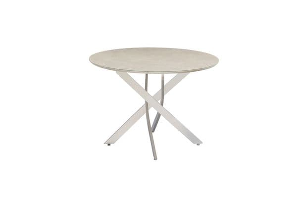 Capra 107cm wide Round Dining Table with Chrome Legs - WF-CAP02