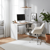 Carla Small L Shaped Corner Computer Desk White – Furniture Factor UK
