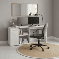 Carla Small L Shaped Corner Computer Desk White – Furniture Factor UK
