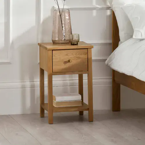 Carmona Solid Oak Oiled Finish 1 Drawer Bedside 24JB331