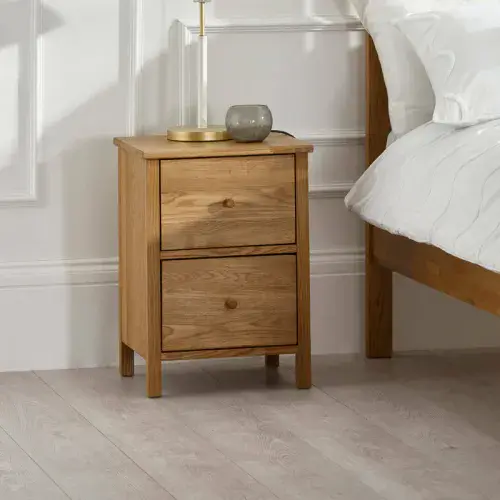 Carmona Solid Oak Oiled Finish 2 Drawer Bedside 24JB332