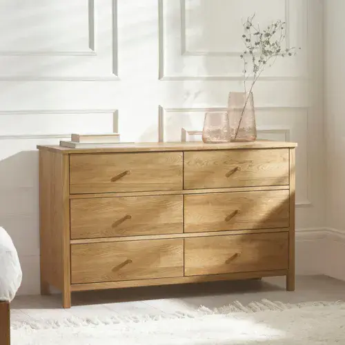 Carmona Solid Oak Oiled Finish 6 Drawer Chest 24JB335