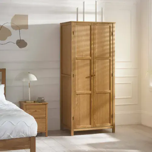 Carmona Solid Oak Oiled Finish Wardrobe 24JB336