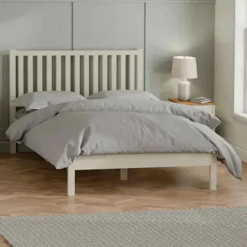 Carmona Solid Oak Oiled Finish & White King Size Bed 24JB346
