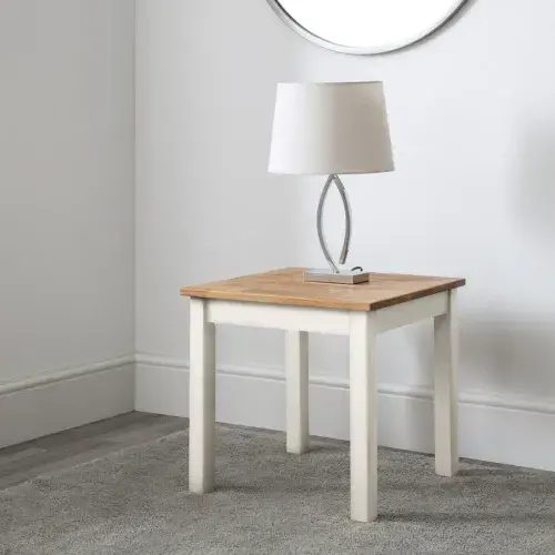 Carmona Solid Oak Oiled Finish & White Lamp Table 24JB327
