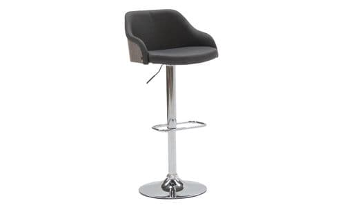 Cassino Charcoal Faux Leather With Stainless Steel Bar Stool 218VD464