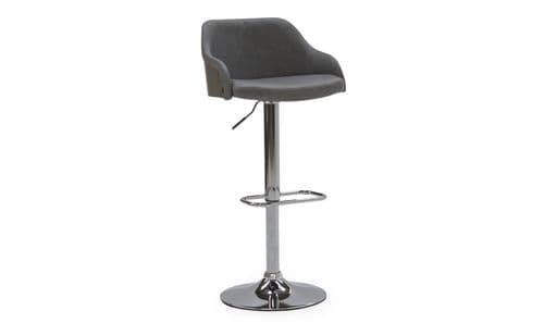 Cassino Grey Faux Leather With Stainless Steel Bar Stool 218VD465